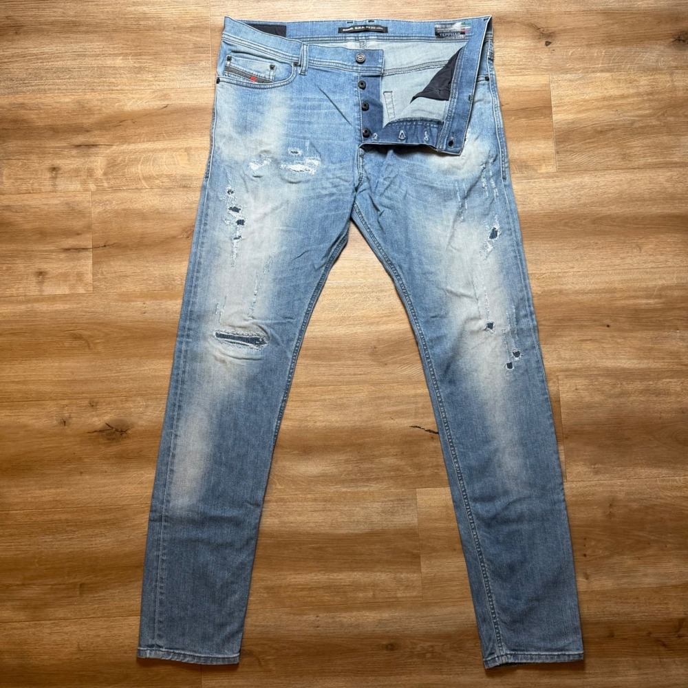 Diesel Tepphar Jeans Men 36x34‎ Slim Carrot Stretch Distressed DNA Italy 0854Z
